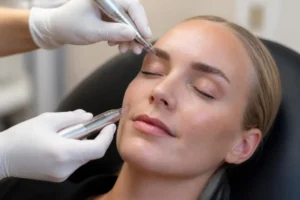 Nano needling-behandling med serum på huden